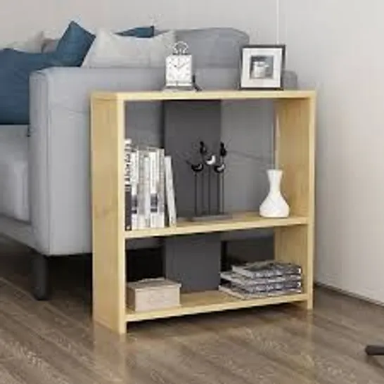 BOXED DOSI STYLISH MODERN SIDE TABLE IN OAK AND GREY