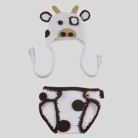 APPROXIMATELY 5 BRAND NEW CROCHET COW DRESS UP OUTFIT