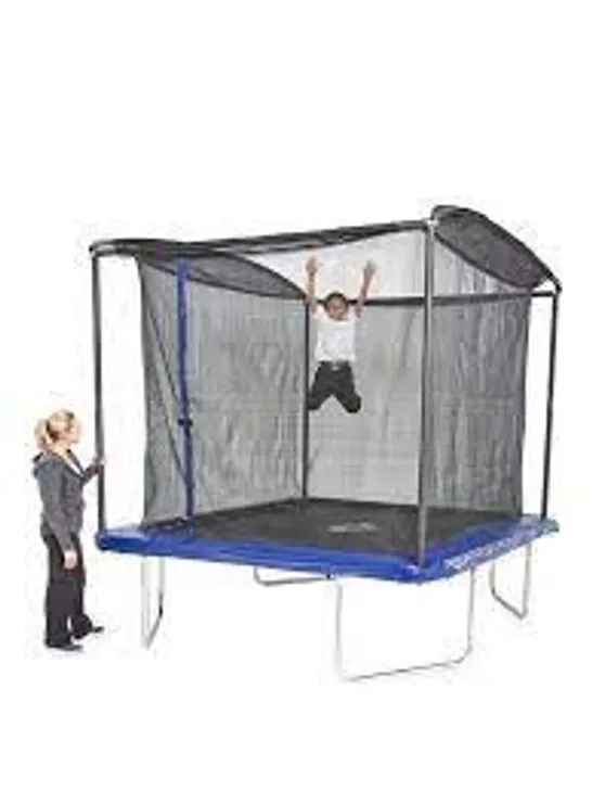 BOXED 8 X 8FT RECTANGULAR TRAMPOLINE WITH EASI-STORE ENCLOSURE (1 BOX)