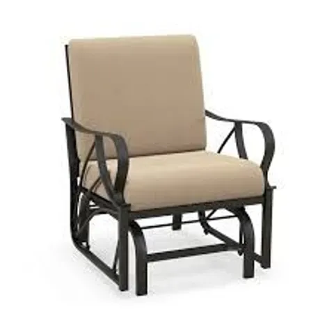 BOXED COSTWAY PATIO GLIDER ROCKING CHAIR WITH THICK CUSHION AND CURVED ARMREST