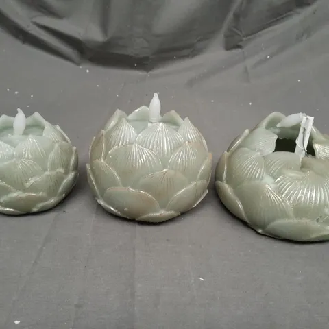 ALISON CORK SET OF 3 ARTICHOKE LED PARAFFIN WAX CANDLES