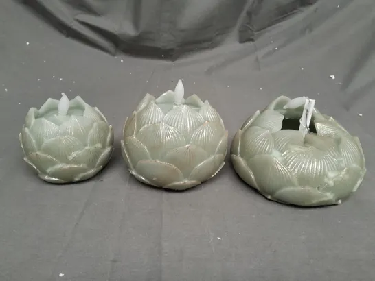 ALISON CORK SET OF 3 ARTICHOKE LED PARAFFIN WAX CANDLES