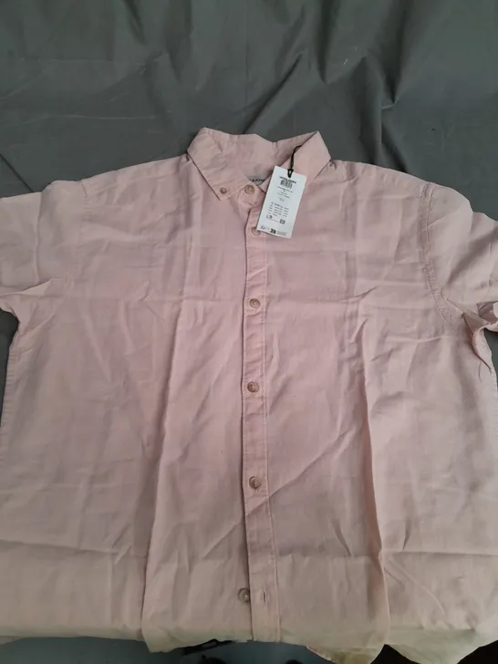 JACK & JONES MENS SHORT SLEEVED SHIRT PEACH WHIP SIZE LARGE