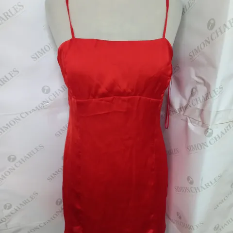 PULL&BEAR SATIN MINI DRESS IN SCARLET SIZE M