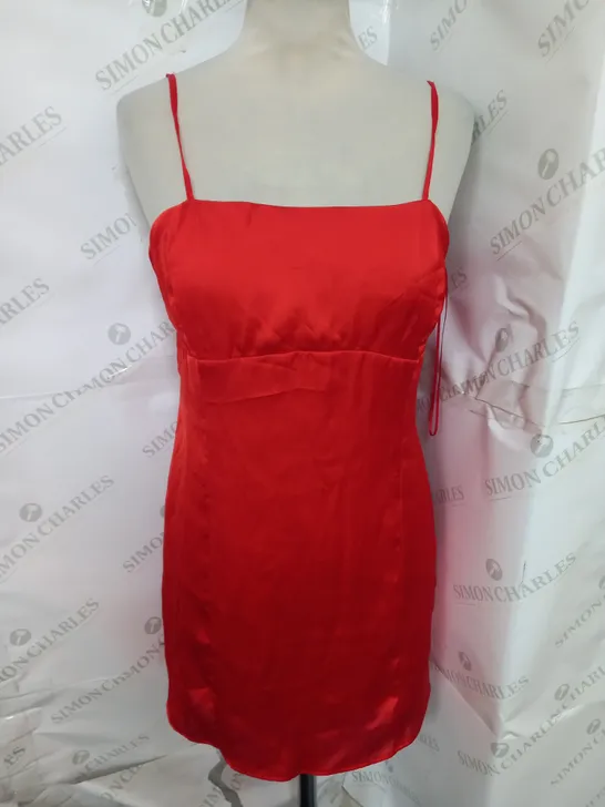 PULL&BEAR SATIN MINI DRESS IN SCARLET SIZE M