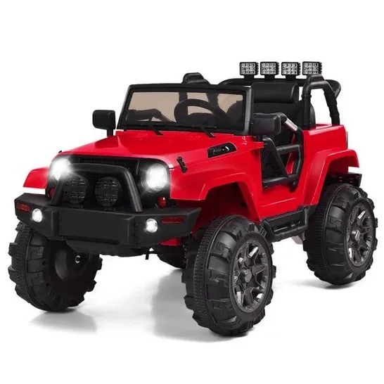 BOXED COSTWAY ELECTRIC KIDS RIDE ON CAR WITH LED LIGHTS MUSIC AND REMOTE CONTROL - RED (2 BOXES)