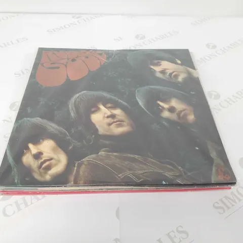 5 THE BEATLES VINYL LPs TO INCLUDE. RUBBER SOUL, SGT PEPPER ETC.