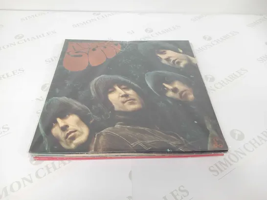 5 THE BEATLES VINYL LPs TO INCLUDE. RUBBER SOUL, SGT PEPPER ETC.