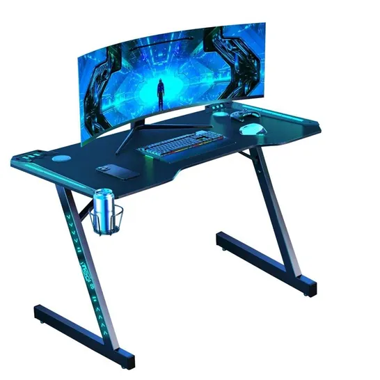 BOXED NEO MODEL 2 GAMING DESK WITH LED LIGHTS (1 BOX)