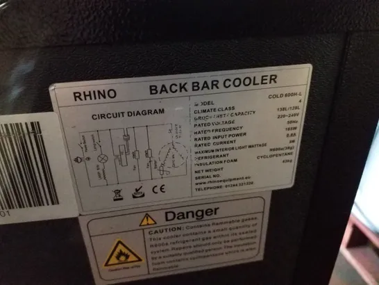 RHINO UNDERCOUNTER FRIDGE