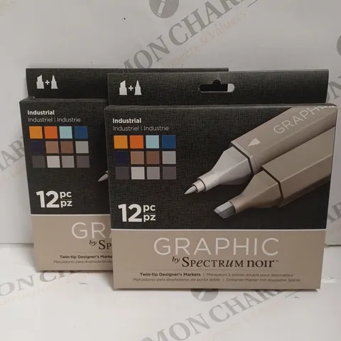 2 X BOXED SPECTRUM NOIR CLASSIQUE : DUAL-TIP PERMANENT MARKERS : 12 PIECE