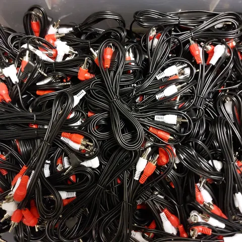 BOX OF APPROX 60 AUX CABLES