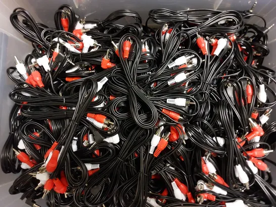 BOX OF APPROX 60 AUX CABLES