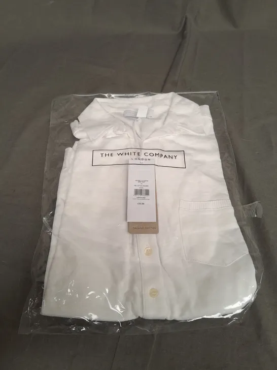 SEALED THE WHITE COMPANY COTTON RIB JERSEY SHIRT IN WHITE - SIZE 10