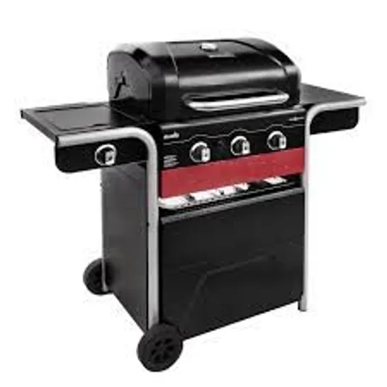 BOXED CHAR-BROIL GAS2COAL 3-BURNER GAS/CHARCOAL HYBRID GRILL