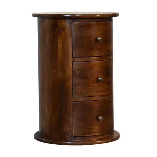 BOXED QUEVODO SOLID WOOD ROUND CHEST ACCENT CHEST (1 BOX)