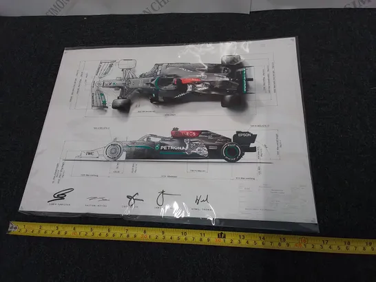 SIGNED MERCEDES F1 LIVERY SCHEMATIC 