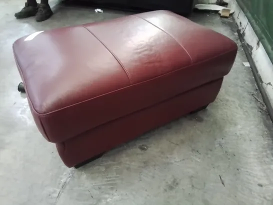 DESIGNER LARGE FOOTSTOOL OX BLOOD LEATHER 