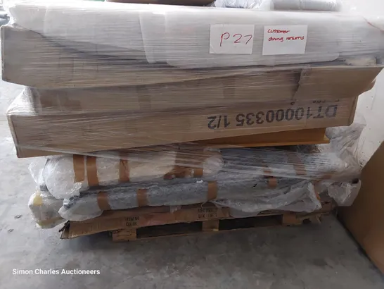 PALLET OF ASSORTED BOXED FURNITURE PARTS INCLUDING DINING TABLES 