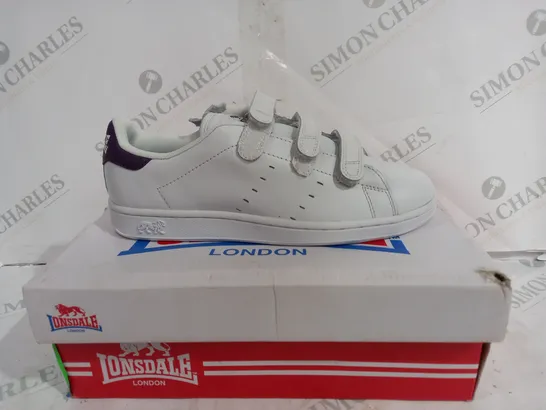 BOXED LONSDALE LEYTON VELCRO IN WHITE - SIZE 6 