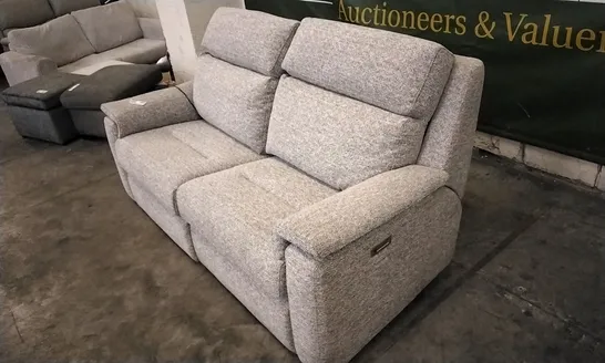 QUALITY BRITISH DESIGNED & MANUFACTURED G PLAN ELLIS LARGE POWER RECLINER SOFA LOWRY SAND FABRIC 