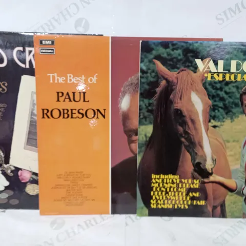 LOT OF APPROXIMATELY 10 ASSORTED MUSIC VINYLS TO INCLUDE VAL DOONICAN, PAUL ROBESON, RICHARD CROOKS, ETC