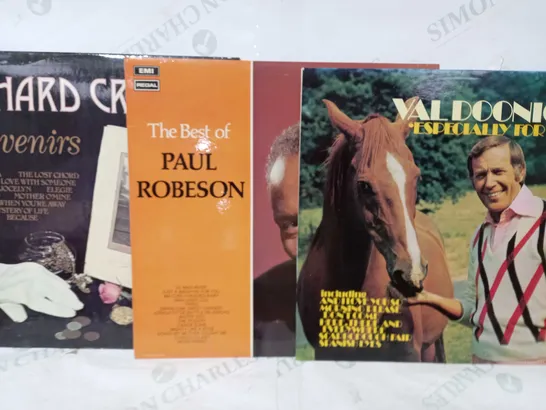 LOT OF APPROXIMATELY 10 ASSORTED MUSIC VINYLS TO INCLUDE VAL DOONICAN, PAUL ROBESON, RICHARD CROOKS, ETC