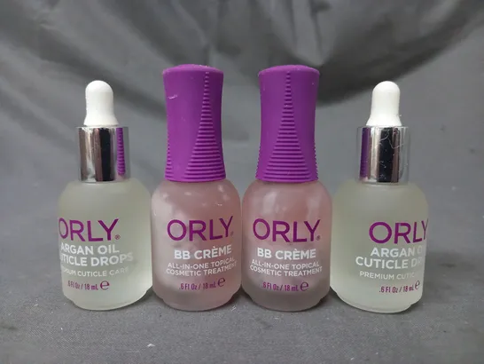 BOXED SMALL ASSORTMENT OF 4 ORLY NAIL PRODUCTS