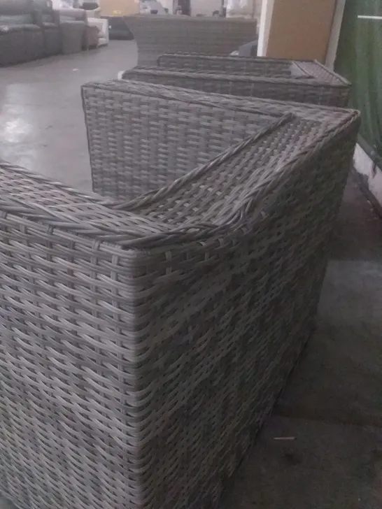 X2 RATTAN EFFECT GARDEN ARMCHAIRS GREY