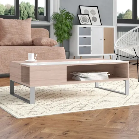 BOXED AYALA LIFT TOP SLED COFFEE TABLE (1 BOX)