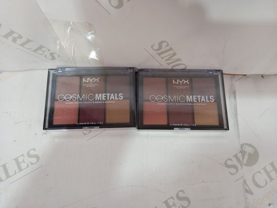 LOT OF 2 ASSORTED NYX COSMIC METALS SHADOW PALLETTES RRP £15