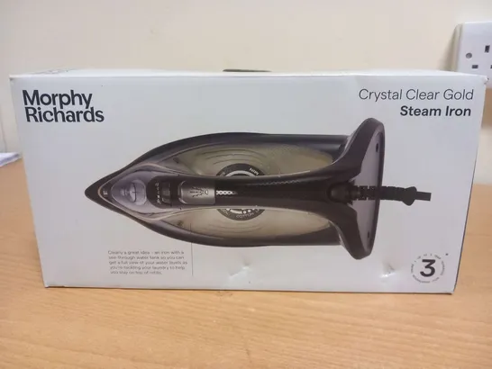 BOXED MORPHY RICHARDS CRYSTAL CLEAR GOLD STEAM IRON