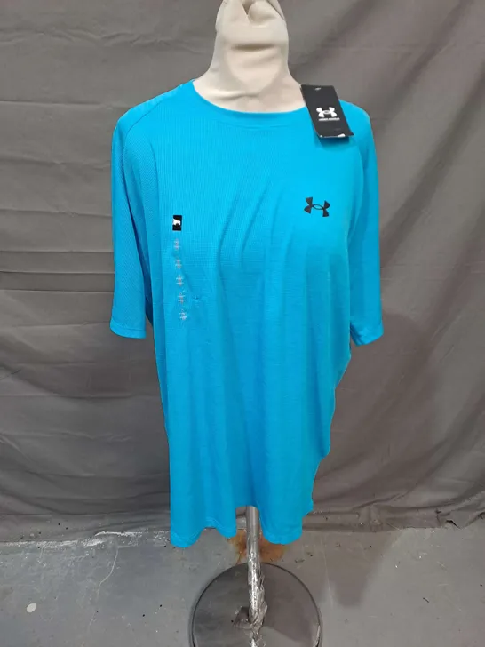 UNDER ARMOUR TEXTURE TECH TSHIRT IN BLUE SIZE L