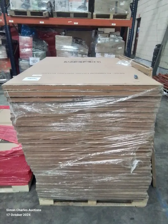 PALLET OF APPROXIMATELY 30 ALUMINIUM FRAME WRITING BOARDS