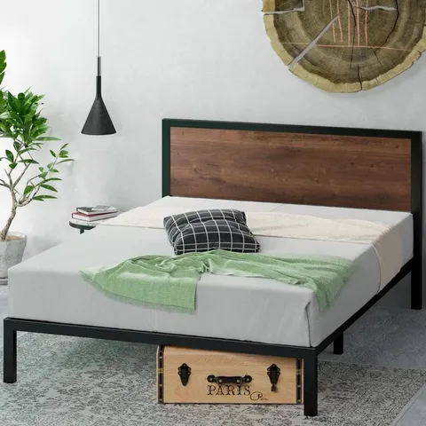 BOXED SLOVAN INDUSTRIAL DESIGN BEDFRAME // SIZE & COLOUR UNSPECIFIED (1 BOX)