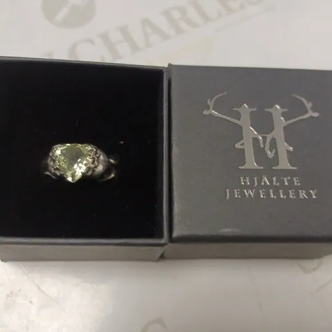 RING WITH HEART DESIGN JEWEL BY HIALTE JEWELLERY, IN PRESENTATION BOX 