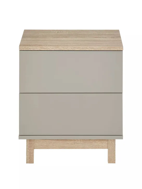 BRAND NEW BOXED KYOTO BEDSIDE CHEST, GREY OAK