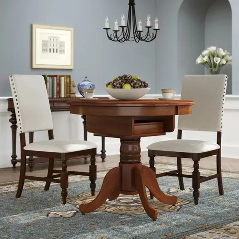 BOXED CROMWELL BUTTERFLY LEAF PEDESTAL DINING TABLE