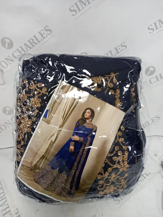 BLUE COLOURED PURE GEORGETTE HEAVY DESIGNER DRESS