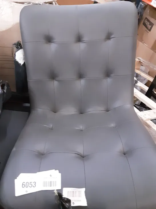 GREY PU LEATHER CHAIR NO LEGS 