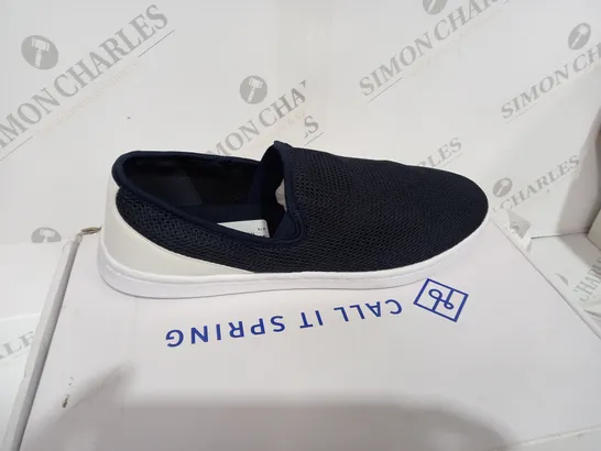 BOXED CALL IT SPRING DIARWEN NAVY SLIP ON SHOES - SIZE 9