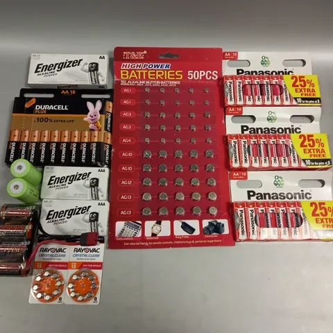 APPROXIMATELY 40 ASSORTED BATTERY PRODUCTS TO INCLUDE AA, AAA, BUTTON CELL ETC - COLLECTION ONLY 