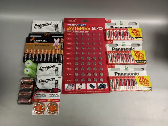 APPROXIMATELY 40 ASSORTED BATTERY PRODUCTS TO INCLUDE AA, AAA, BUTTON CELL ETC - COLLECTION ONLY 