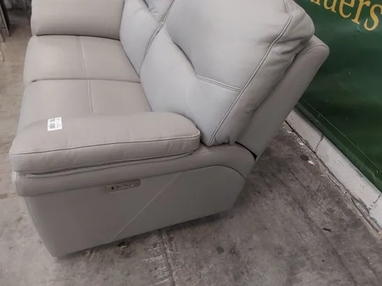 QUALITY BRITISH DESIGNER G PLAN SEATTLE POWER RECLINING TWO SEATER SOFA KENSINGTON GREY LEATHER 