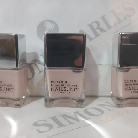 BOXED SET OF 3 NAILS.INC LONDON BASEGLOW BASE COAT (14ML)