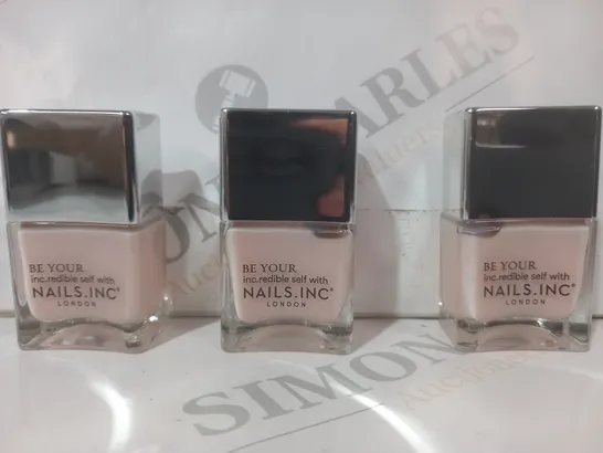 BOXED SET OF 3 NAILS.INC LONDON BASEGLOW BASE COAT (14ML)