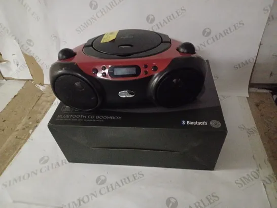 LOT OF 2 BLUETOOTH CD BOOMBOXES BLACK/RED