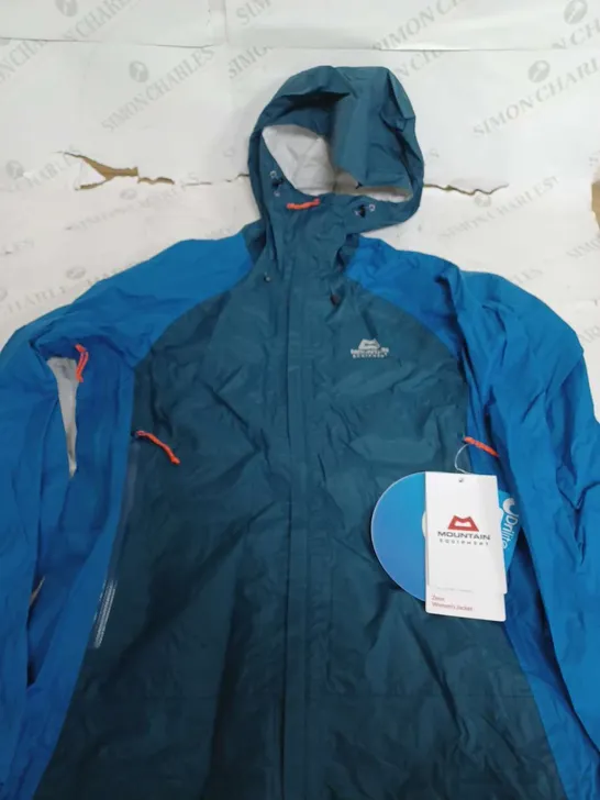 MOUNTAIN EQUIPMENT BLUE RAIN JACKET WITH HOOD - US SMALL