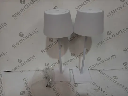 SFIXX SET OF 2 INDOOR OUTDOOR TOUCH TABLE LIGHTS - WHITE