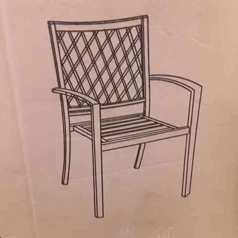 BOXED SET OF 2 BLACK METAL GARDEN CHAIRS 